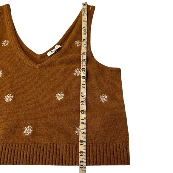 NWT MADEWELL WOOL BLEND FLOWER EMBROIDERED SWEATER TANK SIZE XL - Picture 8 of 10